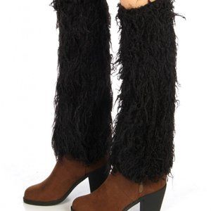 furry faux fur boot covers
